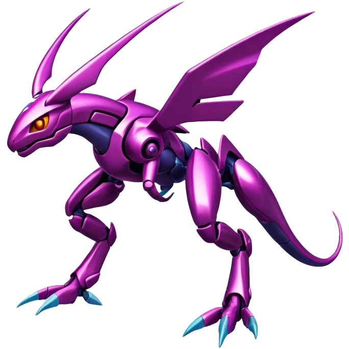 Shiny Exotic Colorful epic Miraidon-Genesect-Fakémon-hybrid-creature (full body)  emoji