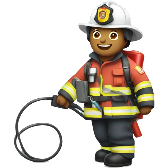 Firefighter holding charging cable emoji