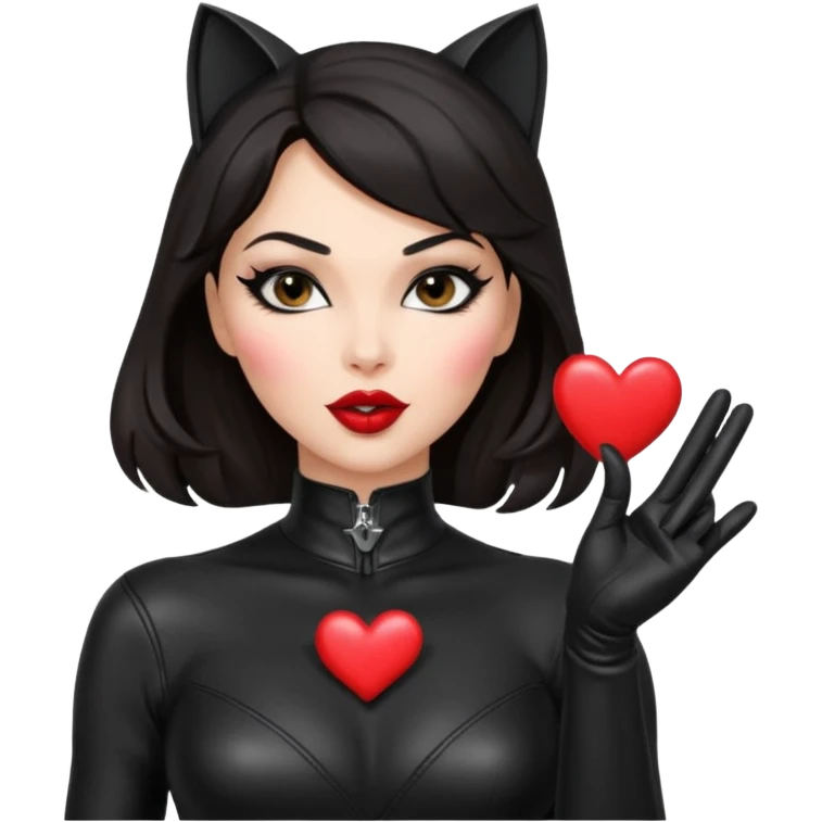 Catwoman manda besos corazon emoji