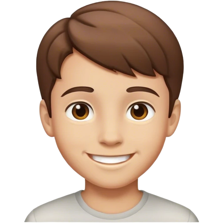 smiling boy with brown hair emoji