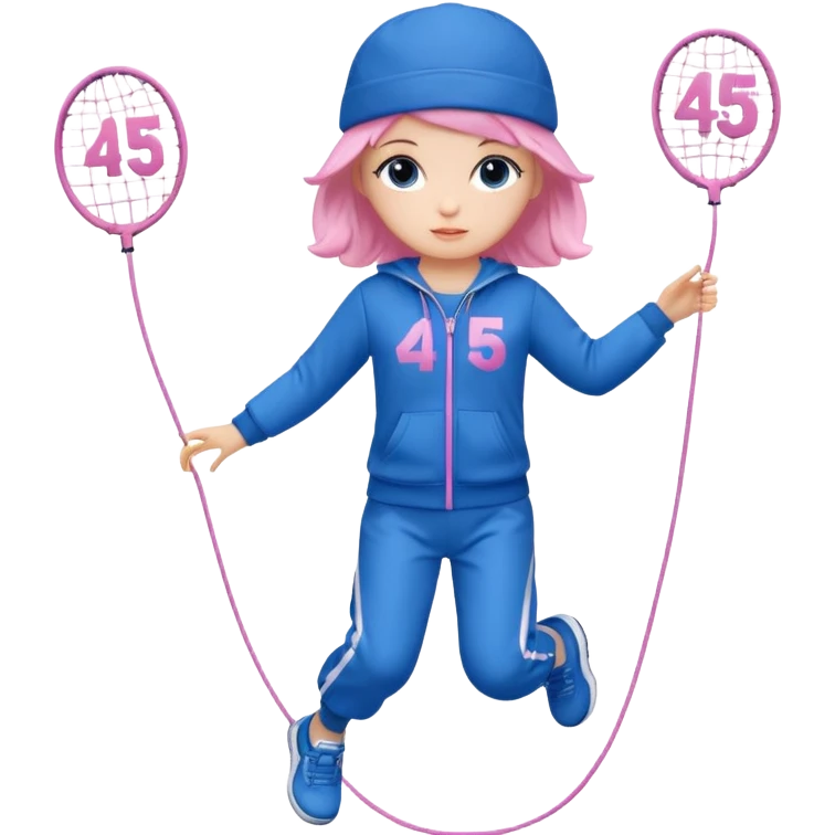 three big emojis: 👧🏻🎀 (doll girl), 😀👕4️⃣5️⃣6️⃣🤾 (player jumping rope in tracksuit 456), 👦🏻🧢 (boy with cap). emoji