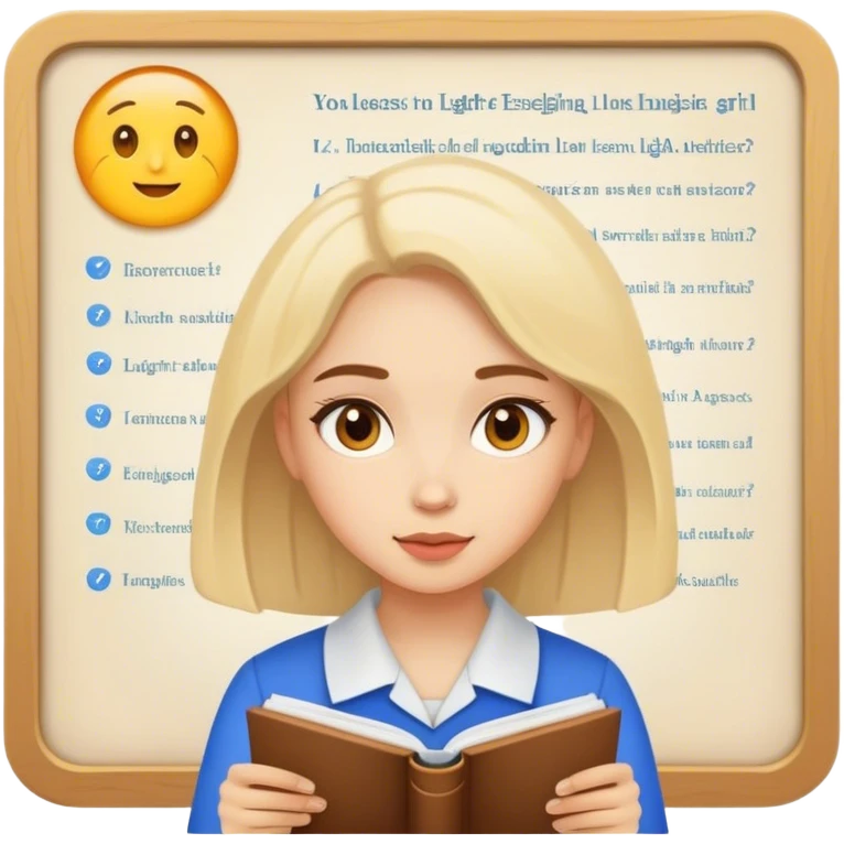 Girl learns English aesthetics  emoji