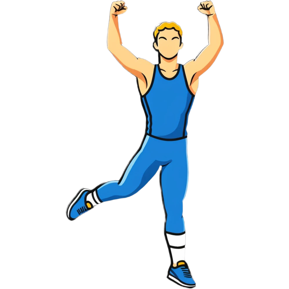 Determined athlete in victory pose emoji