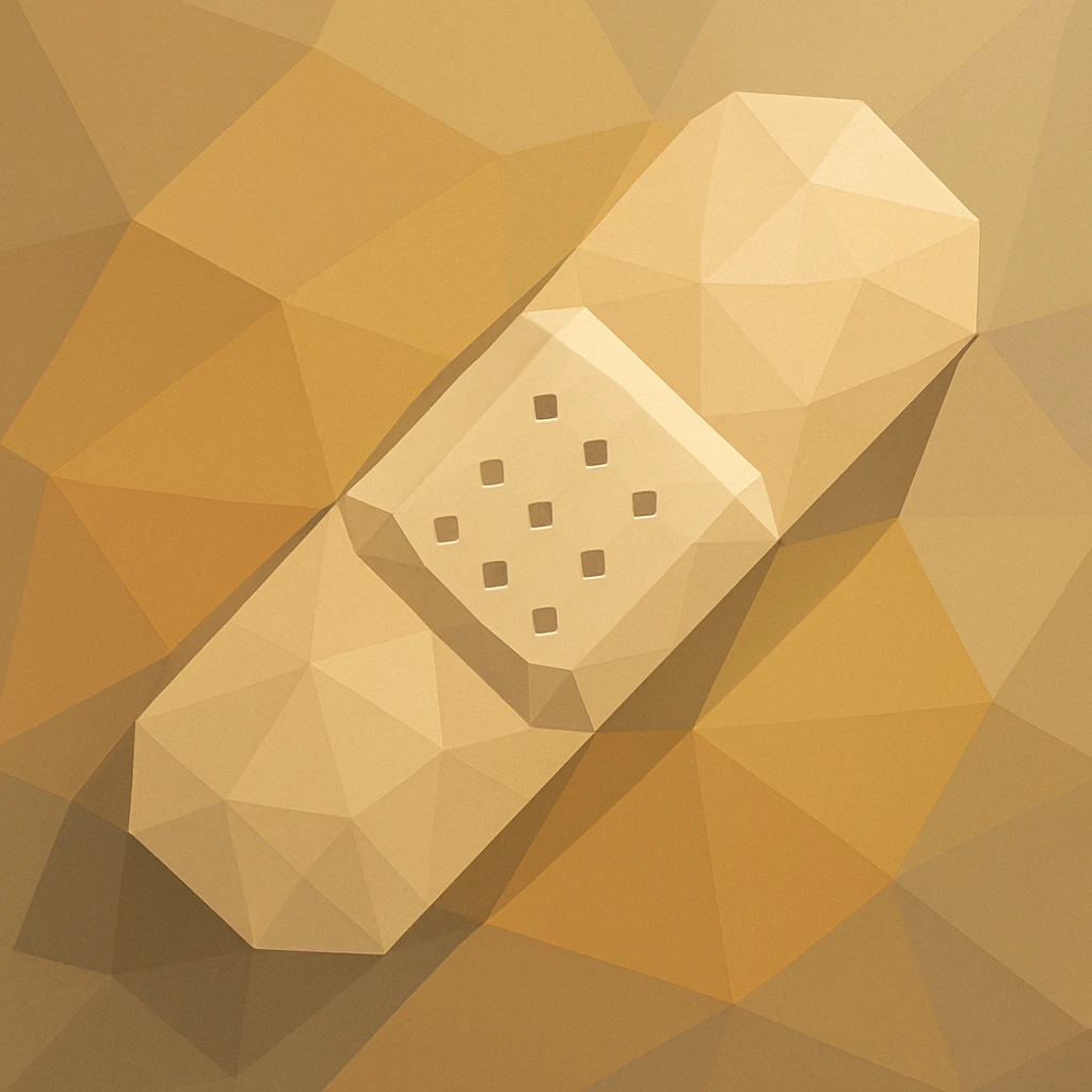 bandage, geometric facets, polygonal style emoji