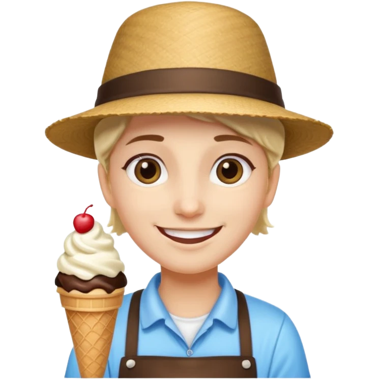  ice cream vendor with hat emoji