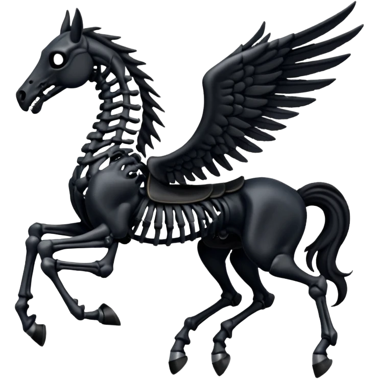 thestral: Winged horses visible only to those who have witnessed death and understand its significance. emoji