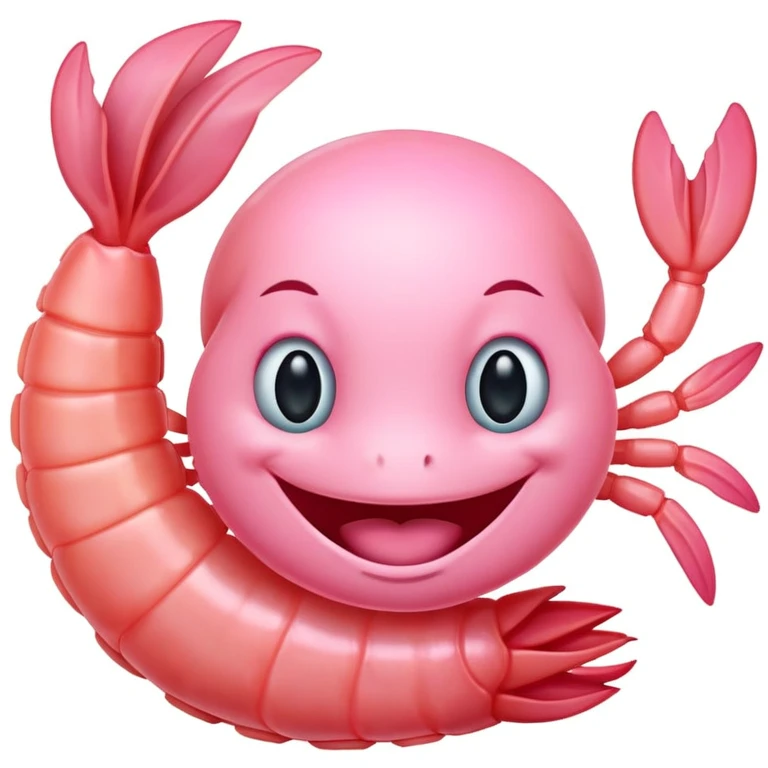 shrimp smiling emoji