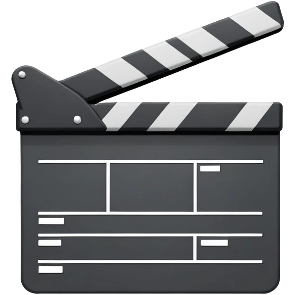 minimalist movie clapper, two rectangles with a diagonal line, no text or details emoji