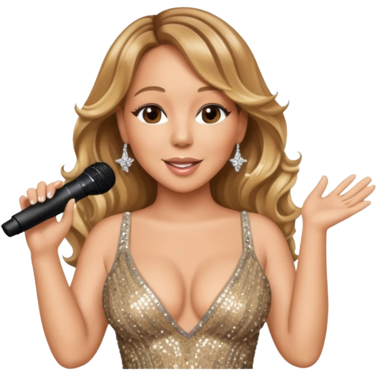 mariah carey is singing with mirco and twinkle dresss emoji