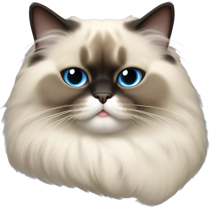 himalayan ragdoll cat asleep full dark face and feet emoji