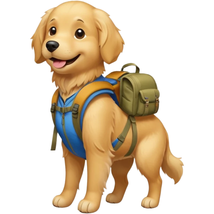 golden retriever hiking emoji