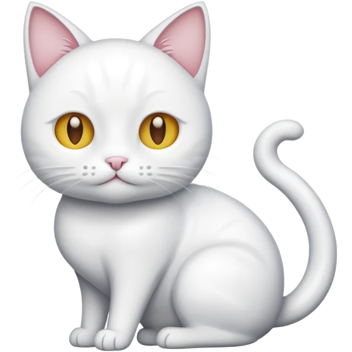 A white cat body emoji