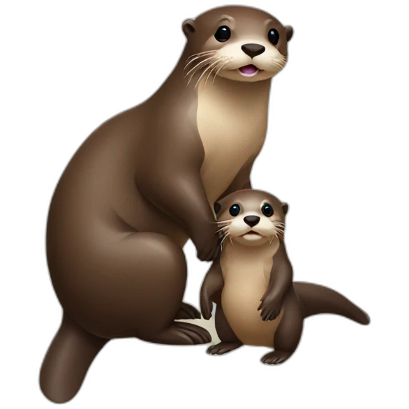 Otter with baby  emoji