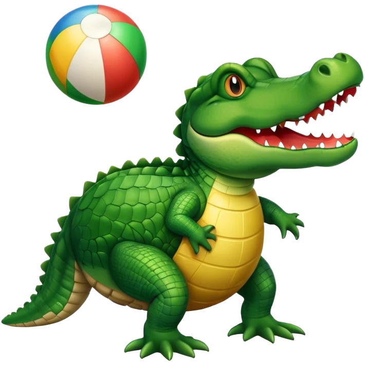 Alligator with beatch ball on his nad emoji