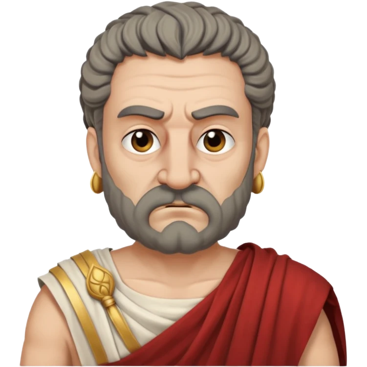 evil ancient greek king with toga ugly big nose moody emoji