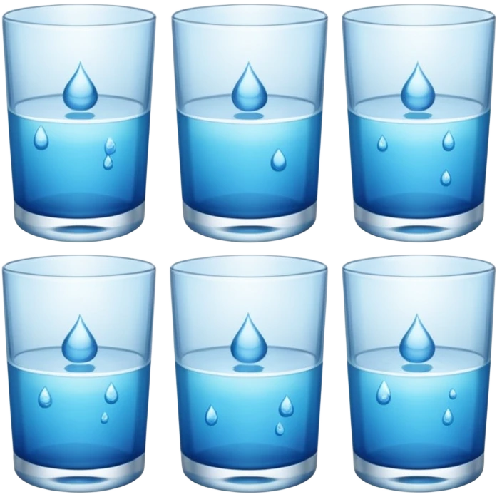 Use a series of frames showing the glass gradually filling with water emoji