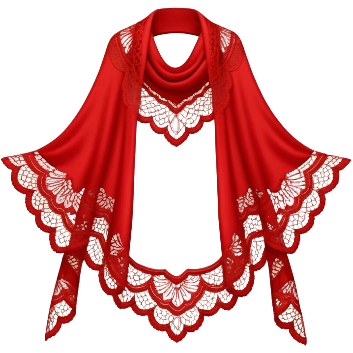 A simple red lace shawl with a delicate design emoji