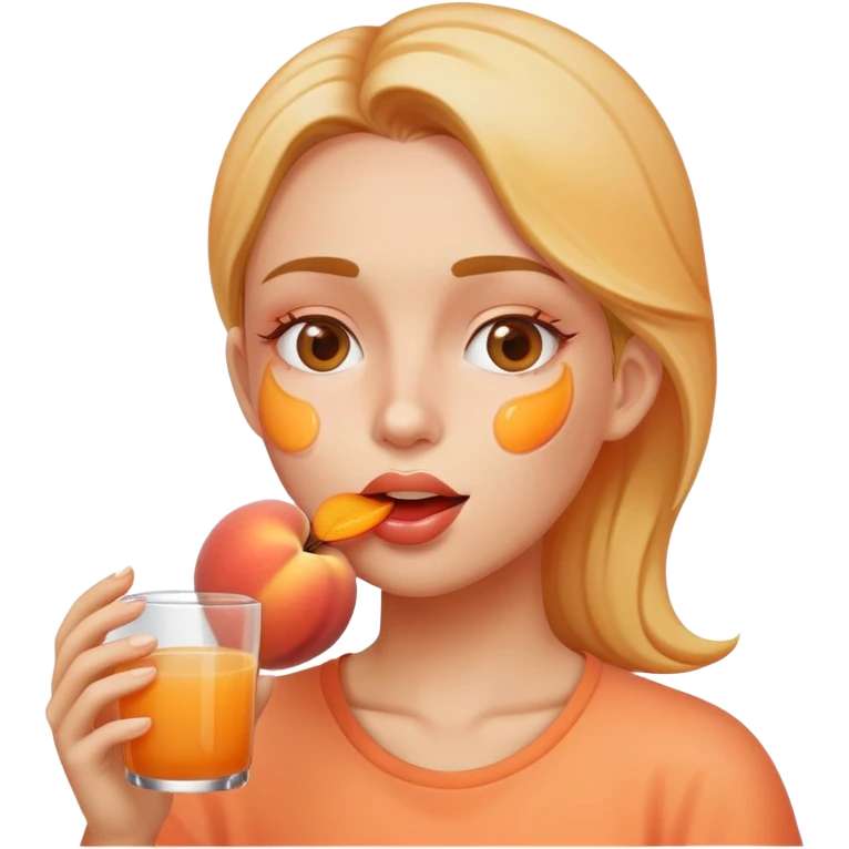 Eating a peach emoji