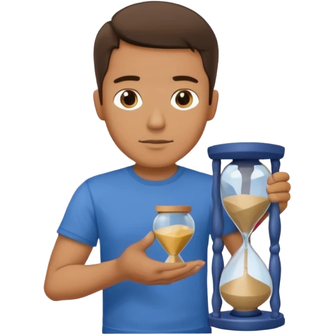 man holding sand time emoji