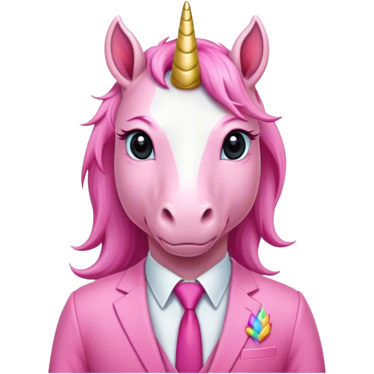 office worker unicorn in all pink suit emoji