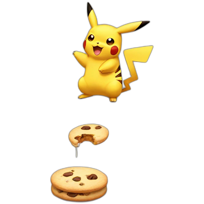 pikachu eating cookie emoji