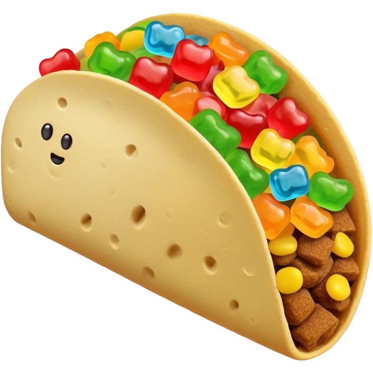 Tacos filled with gummy bears emoji