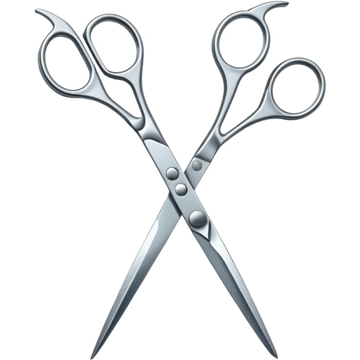 shiny metal hairdressing scissors emoji