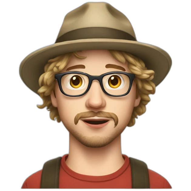sam hyde wearing a barretina hat emoji