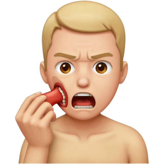 person choking themselves in anger emoji