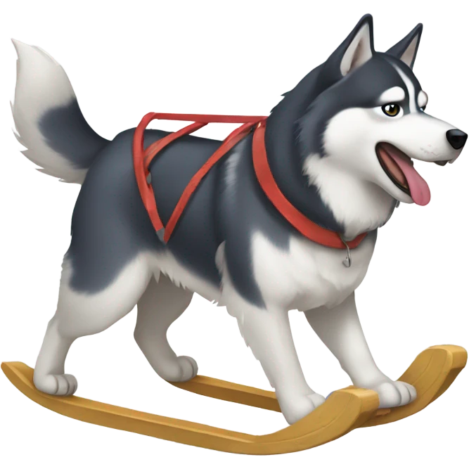 Husky pulling a sled emoji