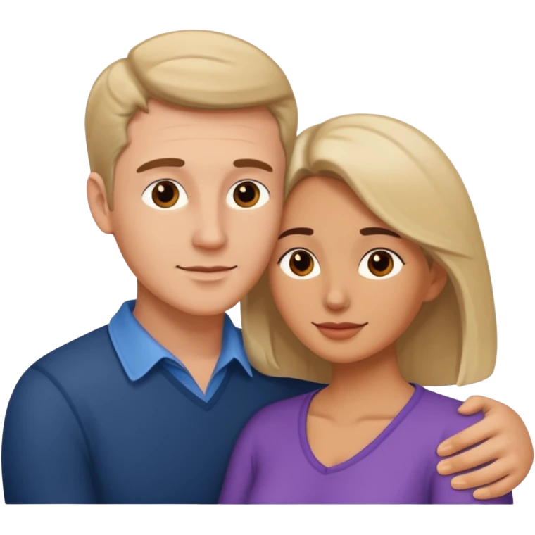 Pareja romántica el hombre blanco y la mujer morena emoji