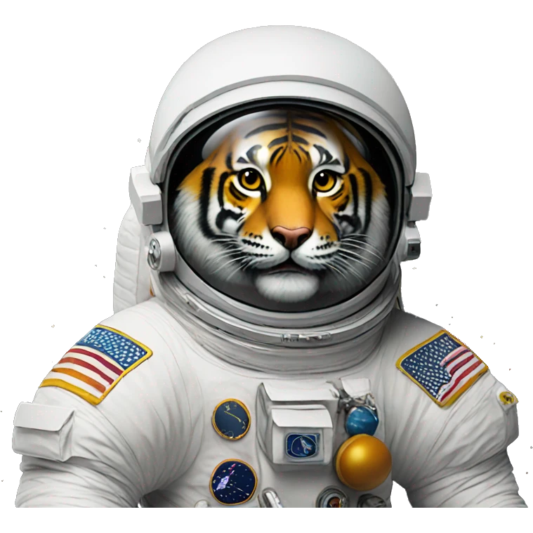 TIGER ASTRONAUT ON THE MOON emoji
