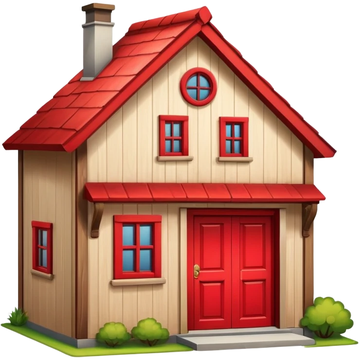 a house with a smiling face emoji
