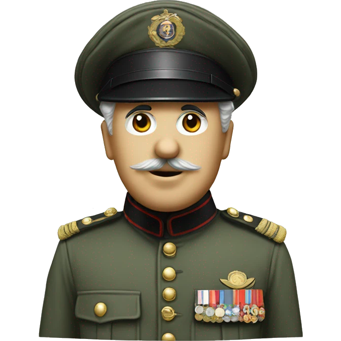 Charles Chaplin with a militar hat emoji