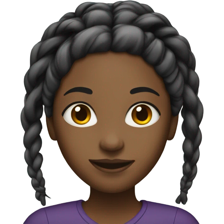 Black women with long braids emoji