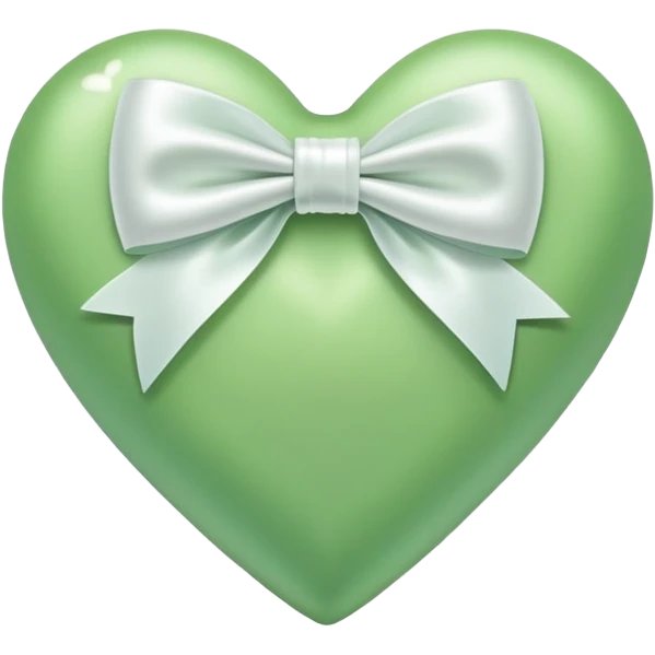 Light green heart with white bow emoji