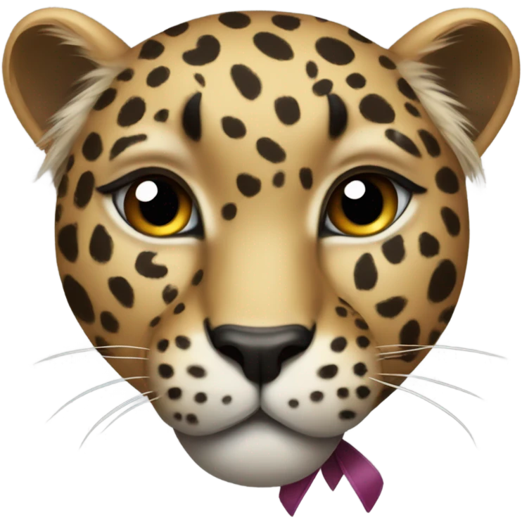 Leopard with a bow  emoji