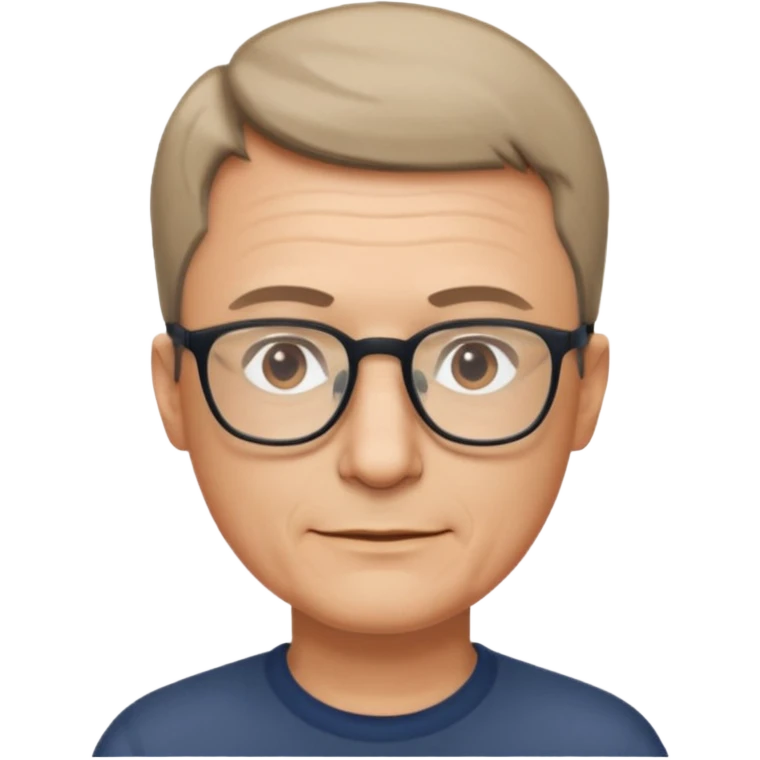 hombre, 50 años pelo poco rapado delgado con gafas emoji