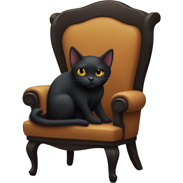 Black cat in chair emoji