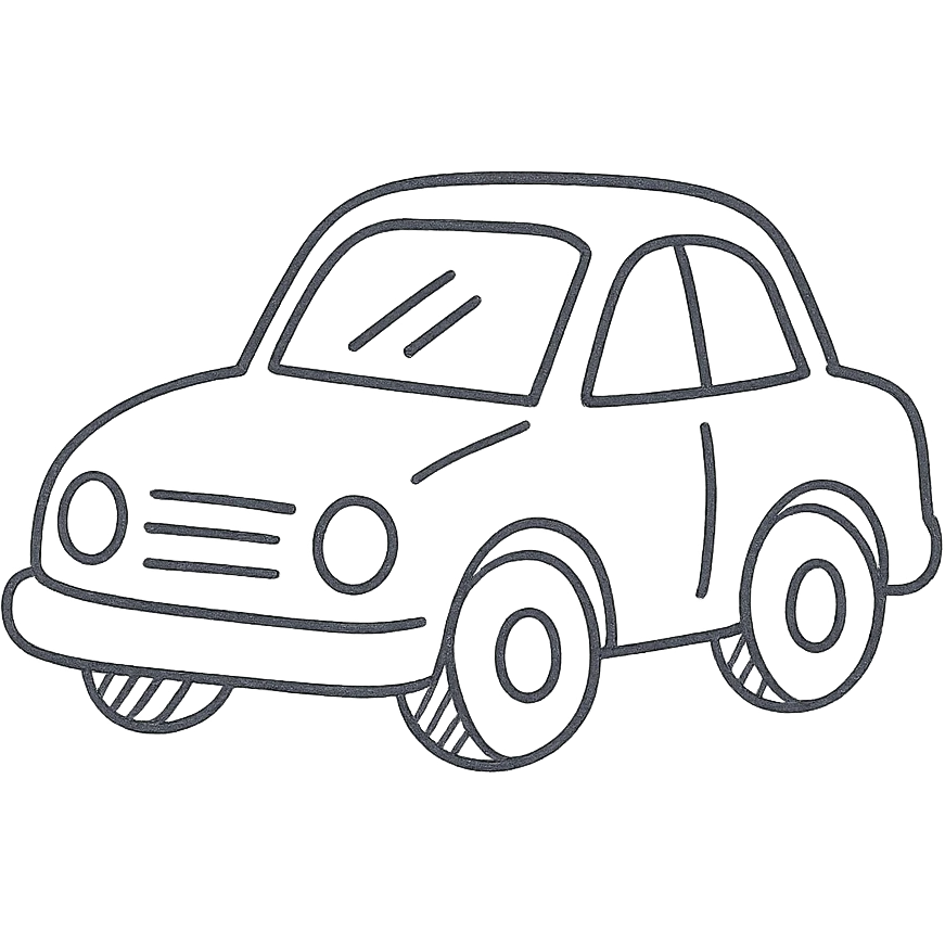 hand drawn outlined car icon emoji