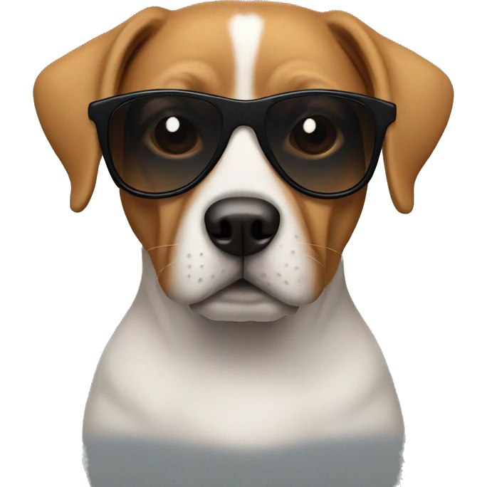 A dog wearing shades emoji