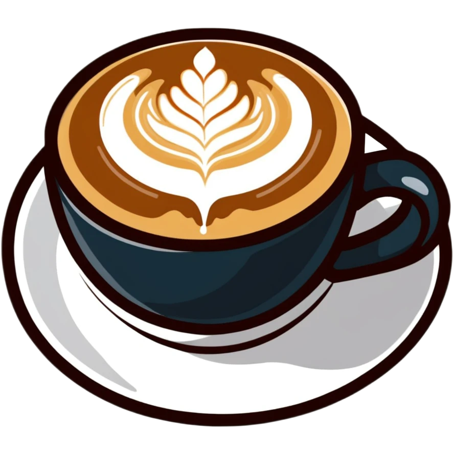 latte art in coffee cup emoji