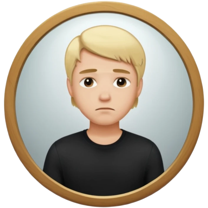mirror selfie sad men blond hairs emoji