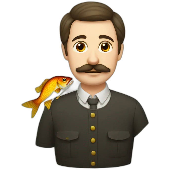 russian moustache husband with fish emoji