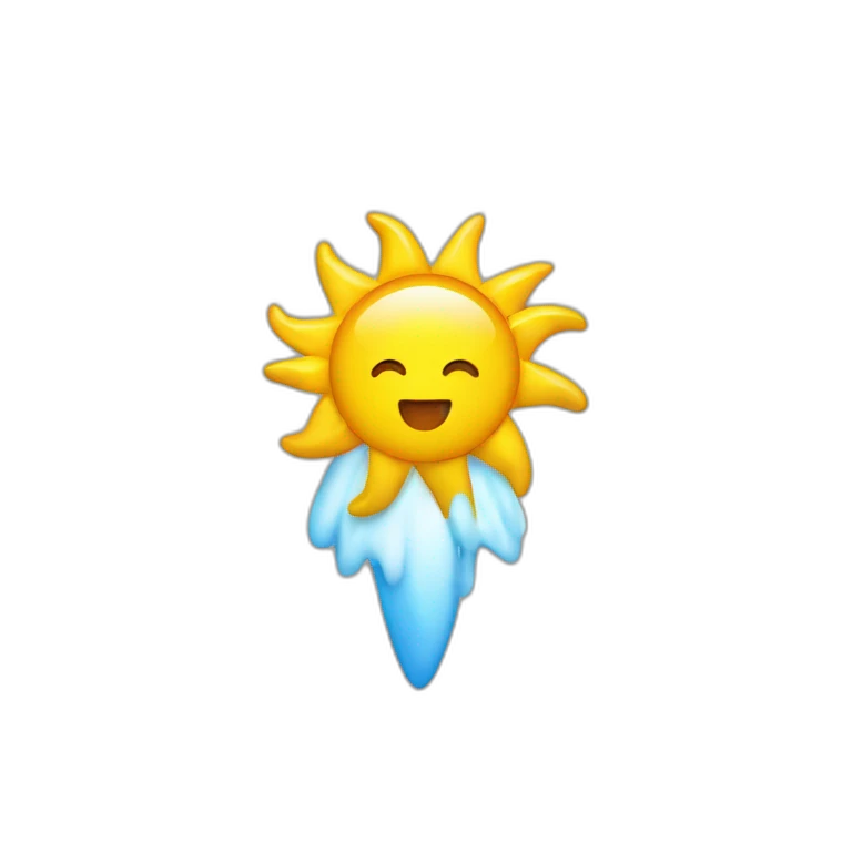 Soleil qui se fait taper emoji