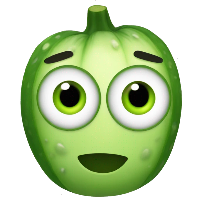 Emoji with cucumber eyes emoji