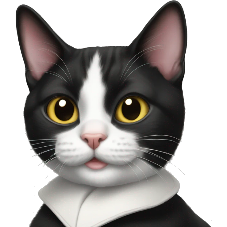 Tuxedo cat with binky emoji