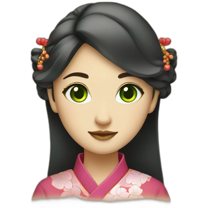 Green eyes lady in Chinese traditional clothes  emoji