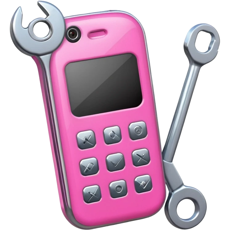 pink girly cellphone with a wrench emoji