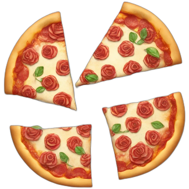 Pingouin rose tenant une pizza emoji